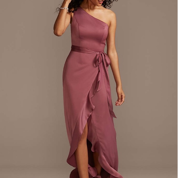 David’s Bridal Steel Blue Bridesmaid Dress - Picture 4 of 4